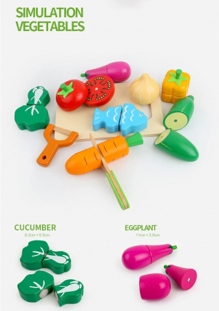 Set de Joaca cu Fructe si Legume din Lemn [8]