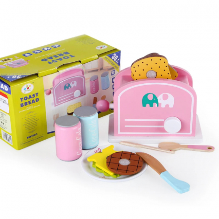 Oferta zilei! - Set de Mic Dejun din Lemn cu Toaster pentru Copii