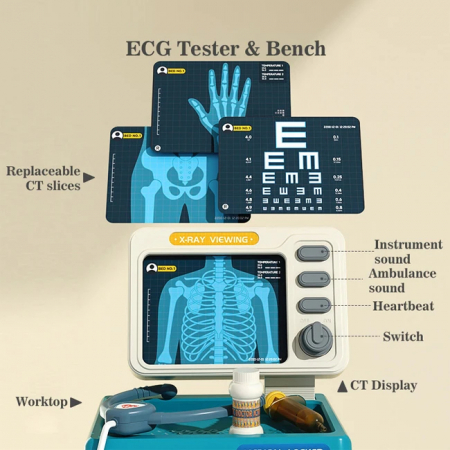 Set Jucarie Doctor Copii cu Ecran X-Ray si EKG, Set Medical Educativ pentru Micii Exploratori [2]