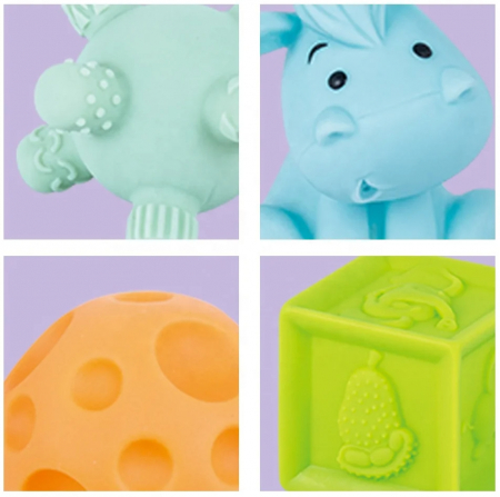 Set Jucarii de Baie pentru Bebelusi - 12 Piese: Cuburi, Bile si Figurine Animale 6 luni+ [5]