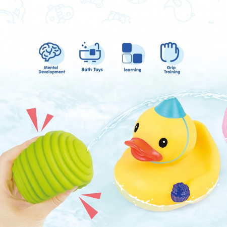 Set Jucarii de Baie pentru Bebelusi - 12 Piese: Cuburi, Bile si Figurine Animale 6 luni+ [4]