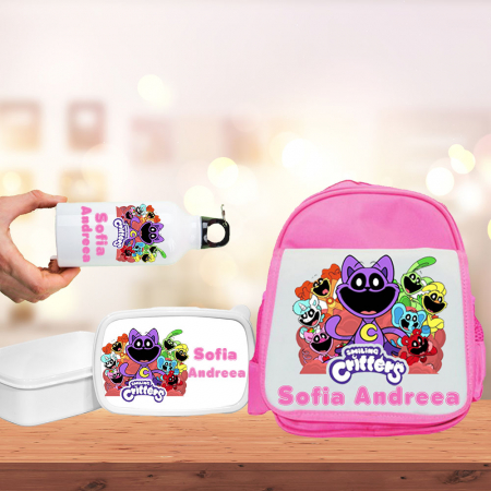 Sticle - Set personalizat Gradinita/Scoala personalizat cu nume si personajul preferat
