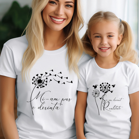 Tricouri personalizate - Set Tricouri Mama-Fiica „Mi-am pus o dorinta”