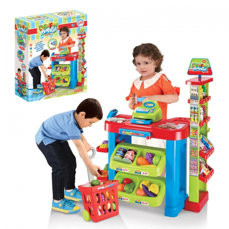 Jucarii de rol - Supermarket de Jucarie pentru Copii - Set Interactiv cu Casa de Marcat si Accesorii