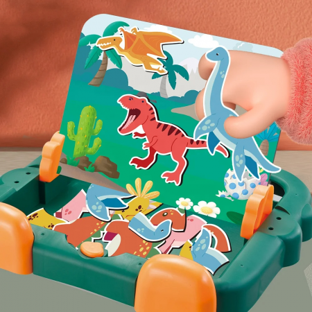 Tabla de Desen Magnetica 2 in 1 - Puzzle si Whiteboard cu Dinozauri [1]