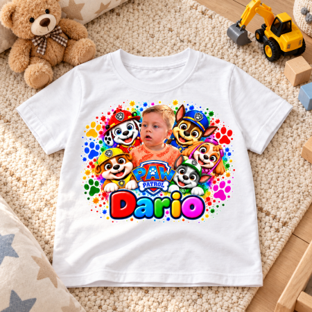 Tricouri personalizate - Tricou copii personalizat cu poza si nume – Patrula Catelusilor
