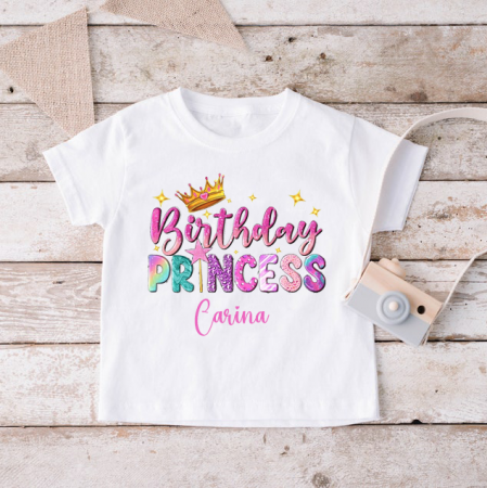 Tricouri Aniversare - Tricou Birthday Princess  personalizat  cu nume