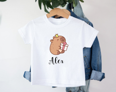 Tricouri personalizate - Tricou copii Capybara Gift, Personalizat cu nume