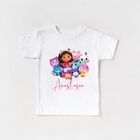 Tricouri personalizate - Tricou copii Gabby's Dollhouse, Personalizat cu nume