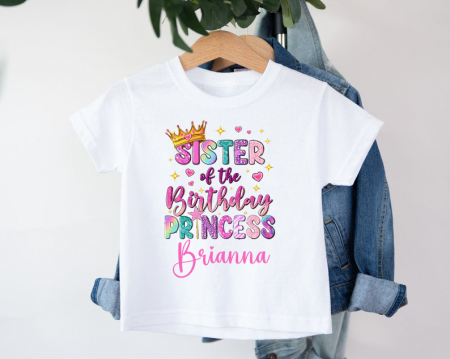 Tricouri Aniversare - Tricou personalizat  cu nume - Sister of the Birhday Princess