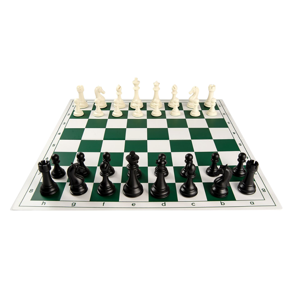 "Club Pro" súlyozott sakkfigurák no 6 +'Gyűrhetetlen' sakkvászon [1]