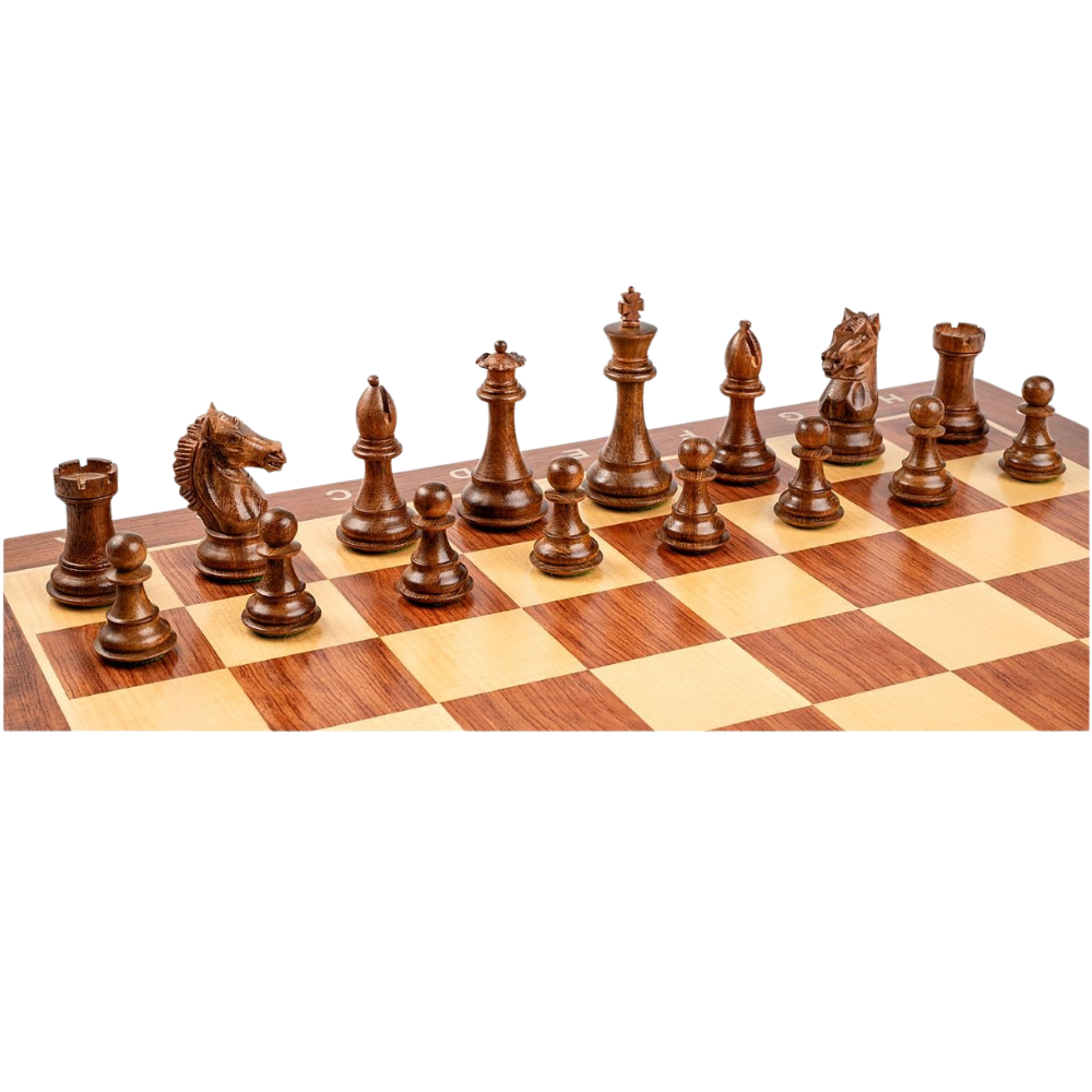 'Staunton 6 Alban' Sakkfigurák Padauk sakktáblával 58mm [2]