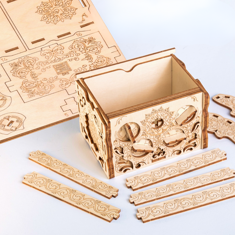 ESC WELT - Fa puzzle doboz - LABIRINTUS - 3D puzzle titkos rekesszel [2]