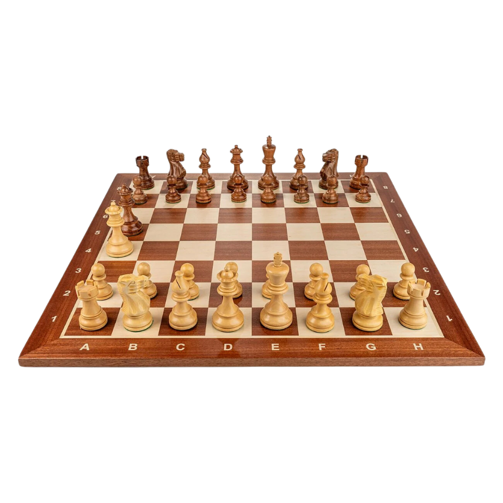 Staunton 6 American Classic Sakk-figurák Mahagóni táblával 55 x 55 mm [1]