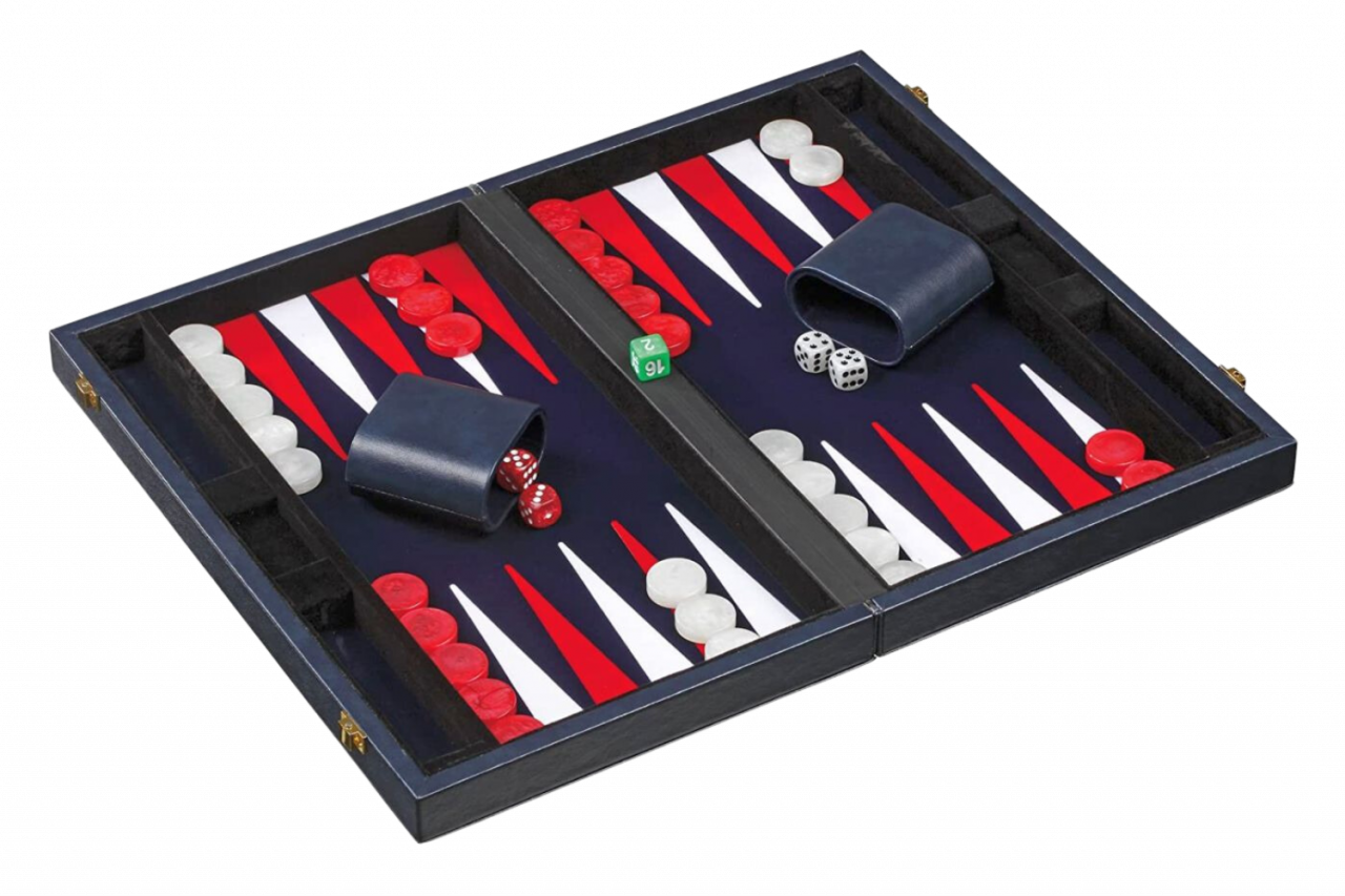 Casino Backgammon,- ostáblajáték kék, 38 x 47 cm [1]