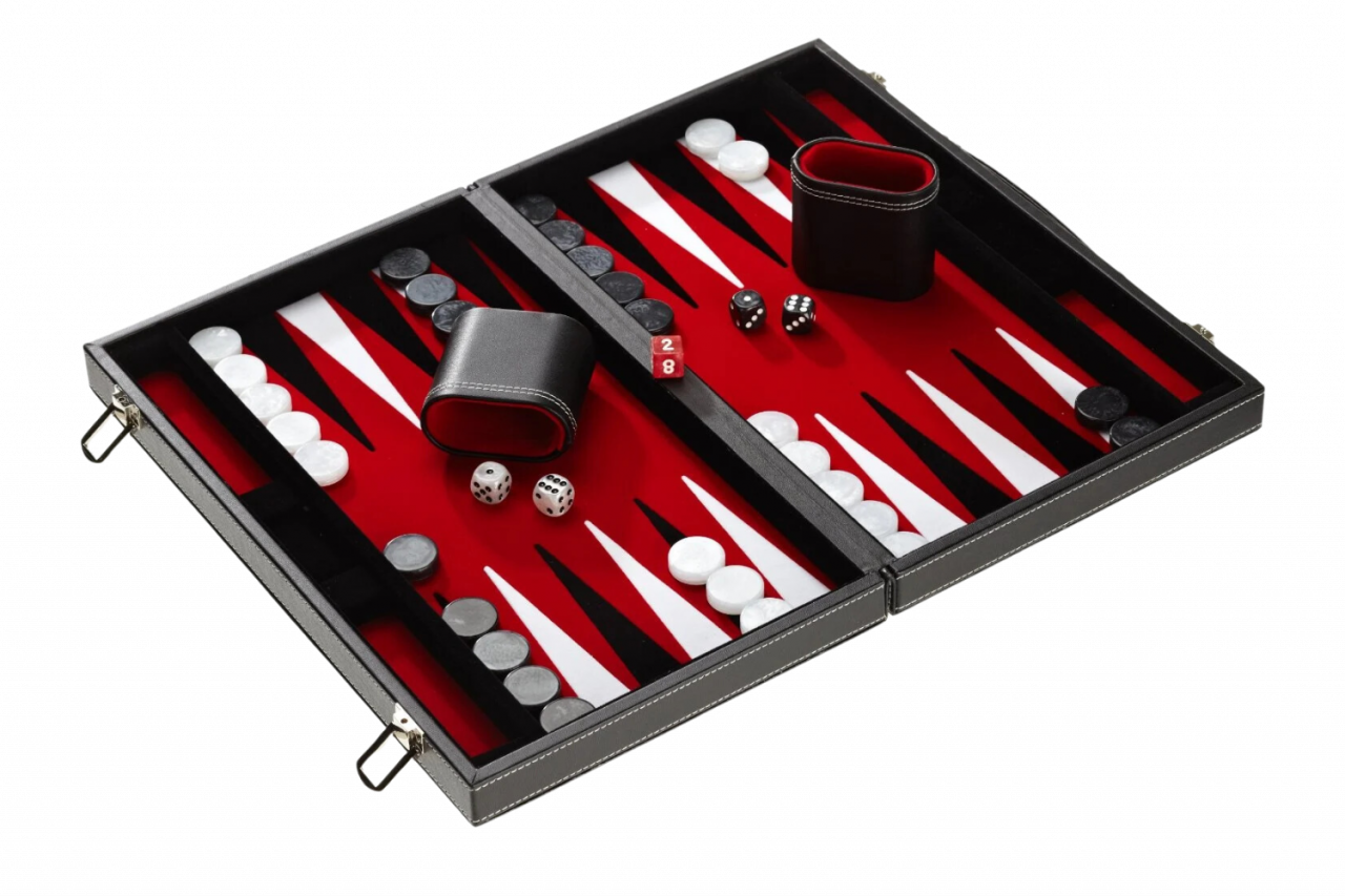 Casino Backgammon,- ostáblajáték piros, 38 x 47 cm [1]