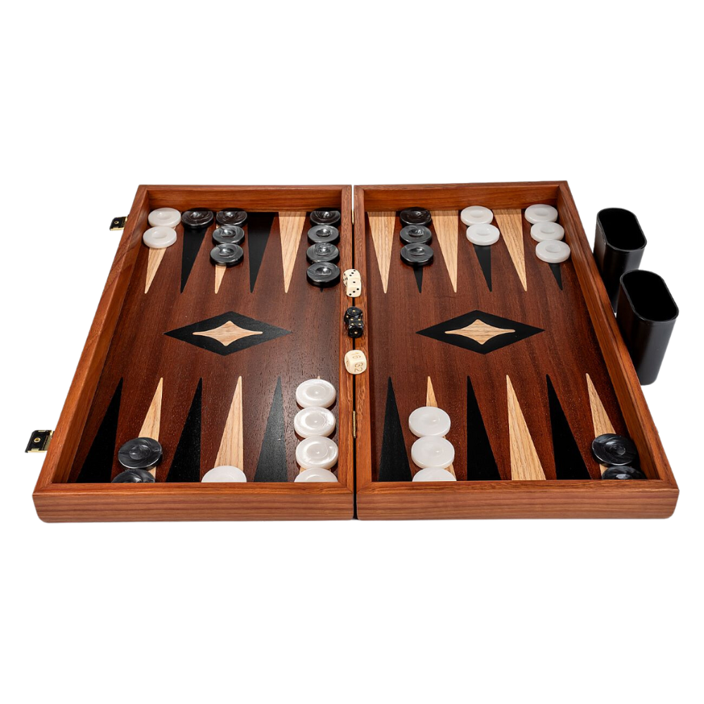 Manopoulos Backgammon,- ostáblajáték mahagóni fából, 47 x 50 cm [2]