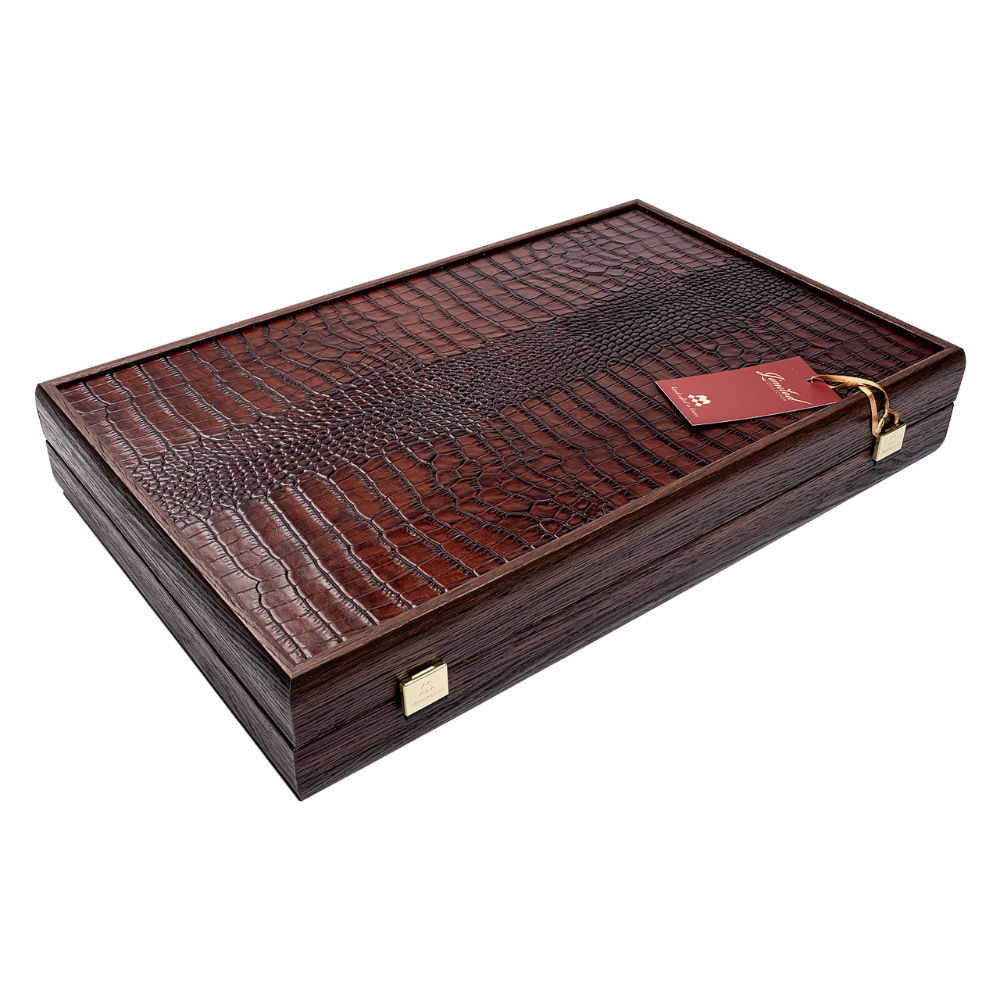 Manopoulos Backgammon,- ostáblajáték krokodilbőr, 48 x 60 cm [3]