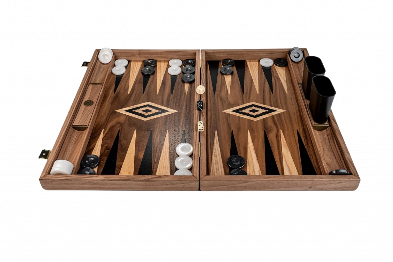 Manopoulos Backgammon,- ostáblajáték fekete diófából  [2]