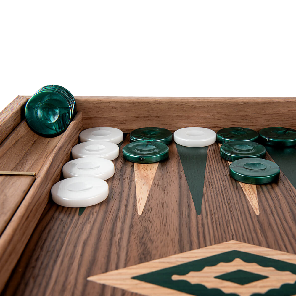 Manopoulos Backgammon,- ostáblajáték diófából, zöld [1]