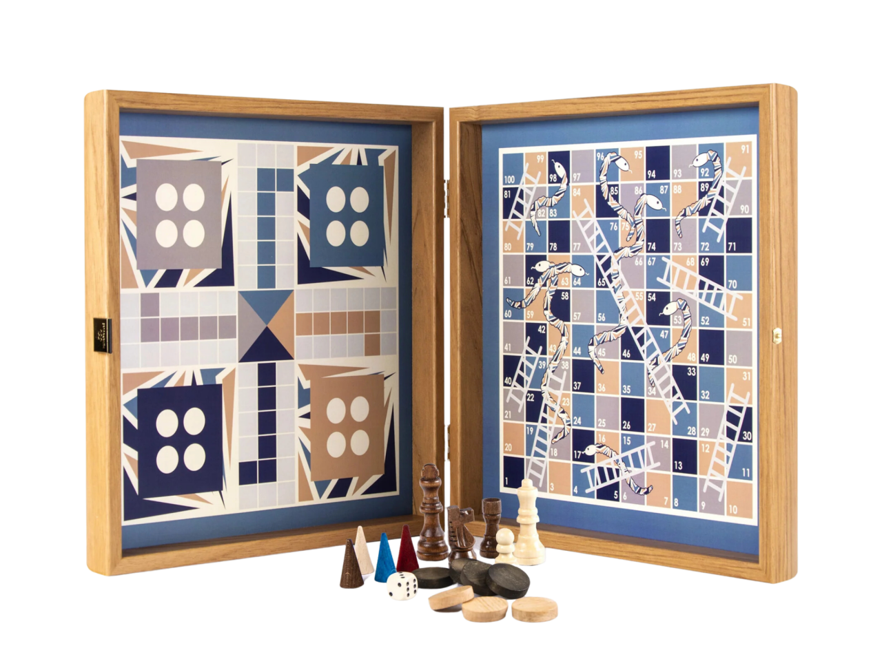 Manopoulos (4 az 1-ben) Sakk, Ostábla Ludo & Snakes 34 x 34 cm - 4 szinben [4]