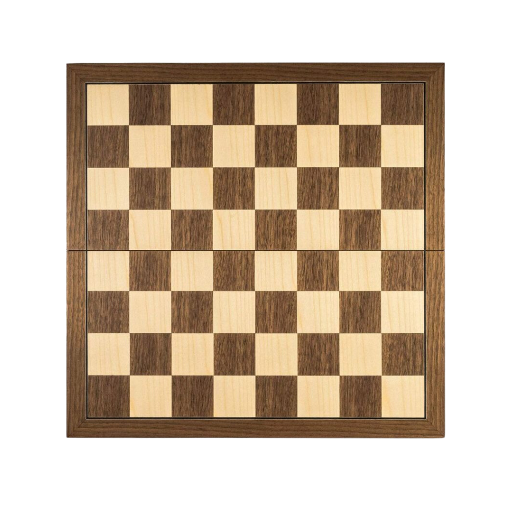 Félbehajható Deluxe sakktábla (diófa) 5-os méret 45x45cm [1]
