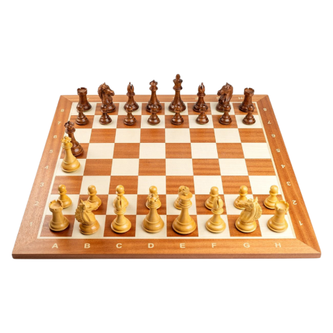 'Staunton 6 Alban' sakkfigurák, Mahagóni táblával 58mm [1]