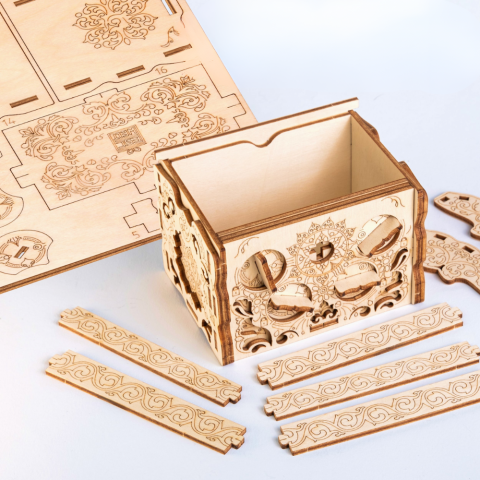 ESC WELT - Fa puzzle doboz - LABIRINTUS - 3D puzzle titkos rekesszel [1]