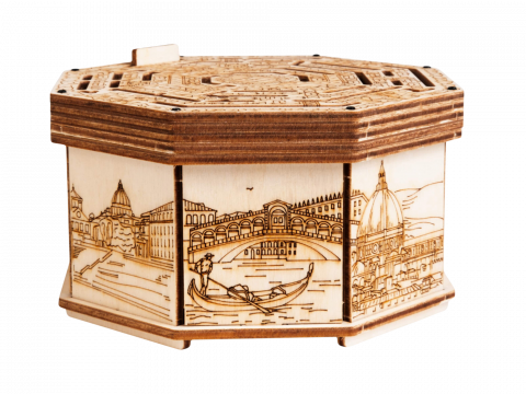 Logikai játékok - ESC WELT - Fa puzzle játék- LABIRINTUS - 3D puzzle TITKOS rekesszel