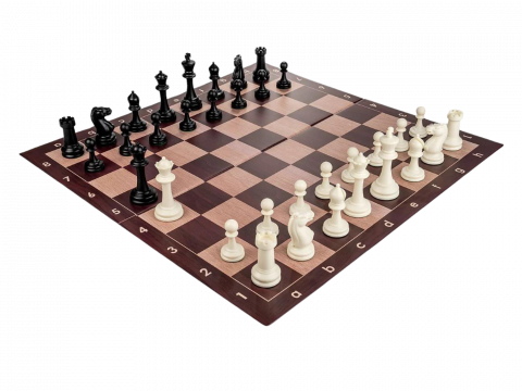 Sakk - Master Light Kombó: PVC fa utánzat sakktábla 6-os méretű figurákkal