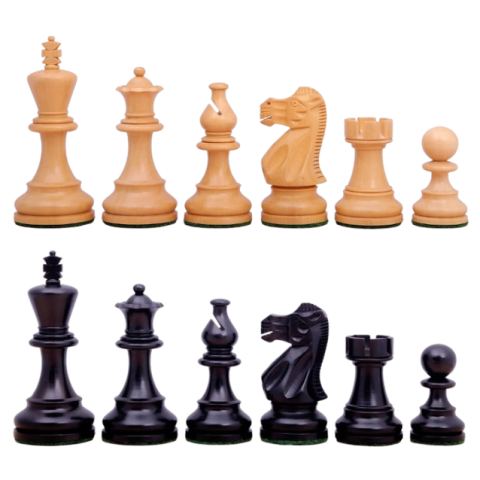 Sakkfigurák - No. 6 American Clasic Ebonised Fa sakkfigurák