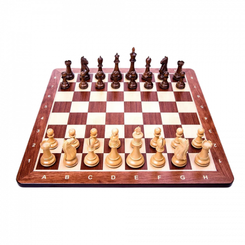 Sakk Készletek - Staunton 6 New Supreme sakkfigurák Padauk fa táblával
