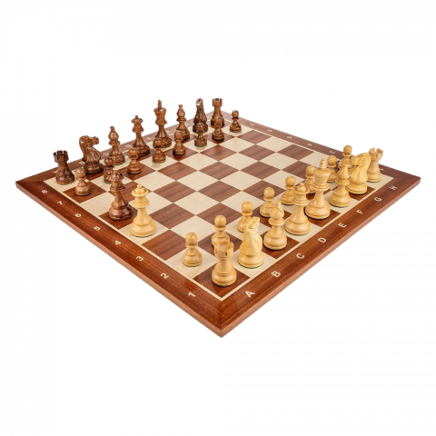 Staunton 6 American Classic Sakk-figurák Mahagóni táblával 55 x 55 mm [1]