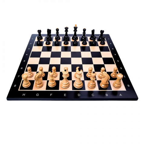 Sakk Készletek - Staunton 6 Zagreb sakk készlet fekete juharfa táblával 54 x 54 cm