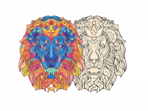 Lion Philos - 2 az 1-ben Szines/Fa 177 db-os puzzle [1]