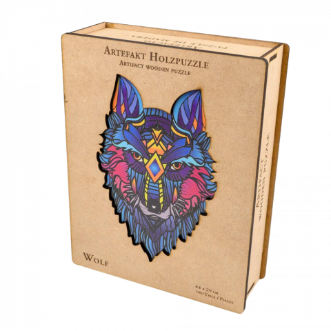 Társasjáték - Wolf Philos - 2 az 1-ben Szines/Fa 180 db-os puzzle