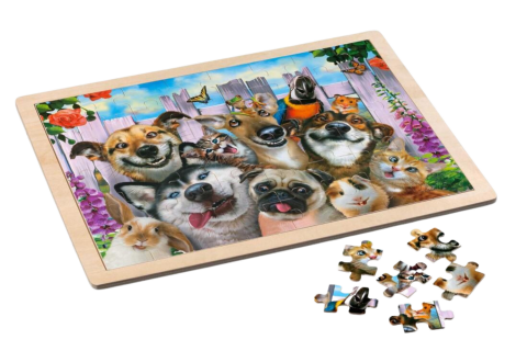 Társasjáték - 48 db-os fa puzzle