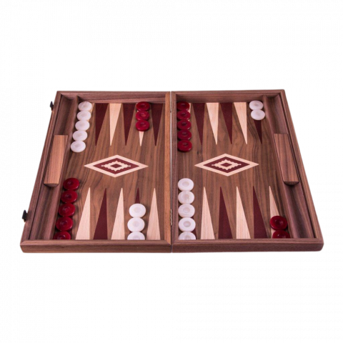 Ostábla - Manopoulos Backgammon,- ostáblajáték diófából, 48 x 60 cm