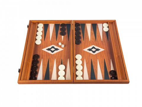 Ostábla - Fa Backgammon,Ostábla-játékkészlet mahagóni – 47 x 60 cm