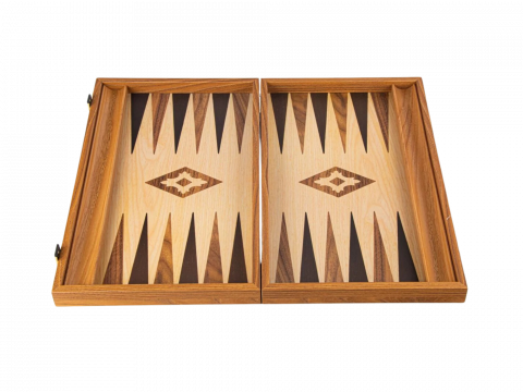 Ostábla - Manopoulos Backgammon,- ostáblajáték tölgyfából, 38 x 23 cm 