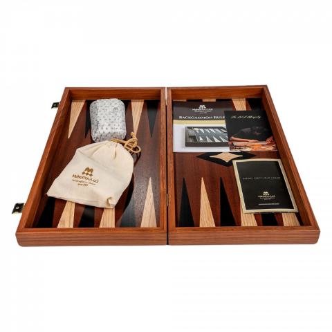 Ostábla - Manopoulos Backgammon,- ostáblajáték mahagóni fából, 47 x 50 cm