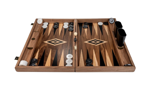 Manopoulos Backgammon,- ostáblajáték fekete diófából  [1]