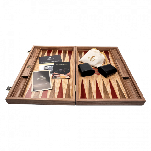 Manopoulos Backgammon,- ostáblajáték dió- és tölgyfából, piros   [1]