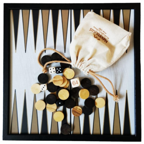 Ostábla - Manopoulos Backgammon,- ostáblajáték és sakkkészlet, 27 x 27 cm