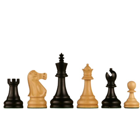 Sakkfigurák - Staunton 6 DELUXE, EQ - Ebonised fa sakkfigurák