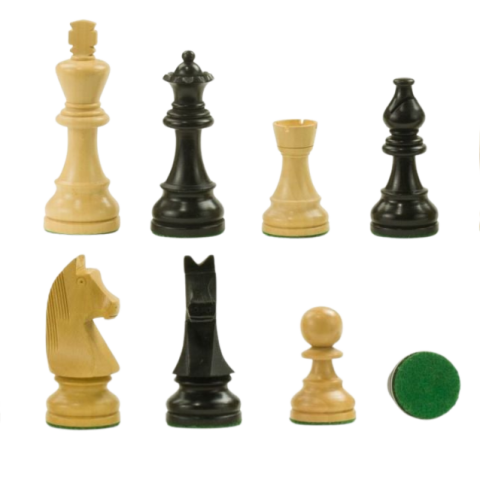 Sakkfigurák - Staunton 6 - French - Ebonised Fa sakkfigurák