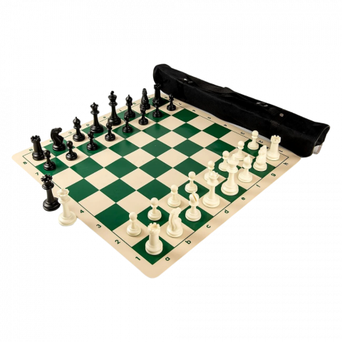 Klub és iskolai - Staunton 6 "Master" figurák + sakkvászon + táska Kombó készlet