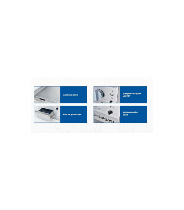 Fry top electric neted, 1/2 neted, 1/2 striat, inox, 8.1kW, [4]