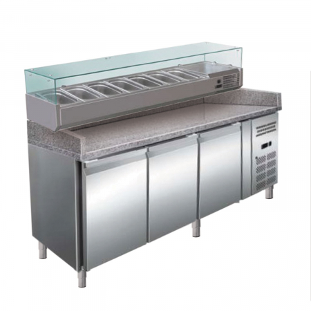 Banc de pizza - Banc refrigerat pentru pizza, cu 3 usi
