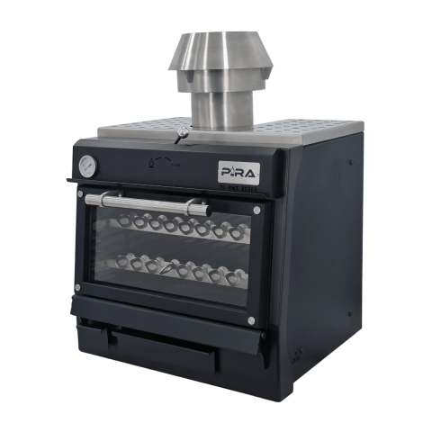 Cuptor pe carbuni - Cuptor profesional pe cărbuni PIRA 70 LUX Black, 60 kg/h
